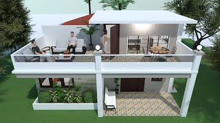 Planner 5D Build: Small House Design with High Terrace screenshot 4