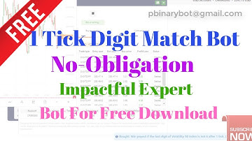 Free Binary.com Bot - 1 Tick Digit Match Binary Bot | Unique Improved Binary Bot