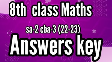 8th Maths  sa2 cba-3 Answer key 💯🔑🔑🔑