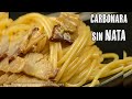 Pasta carbonara  espaguetis spaghetti macarrones  receta italiana original sin nata