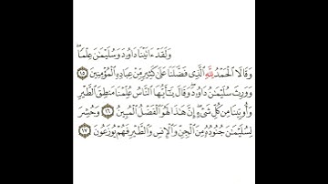 سورة النمل 5 القسم الخامس تكرار كيفي من ..  ولقد آتينا داود وسليمان علما .. إلى .. فهم يوزعون