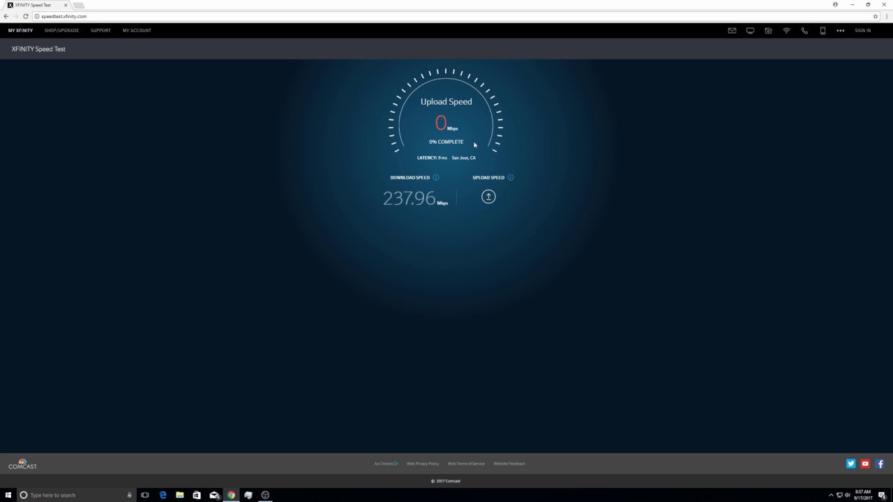 xfinity download speed test