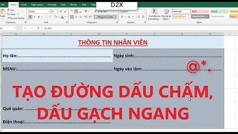 D2X [Excel] Tạo gạch ngang, dấu chấm hàng loạt trong Excel
