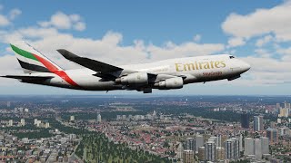 Boeing 747 Emirates Beautifully Fly Over London City Airport | X-Plane 12