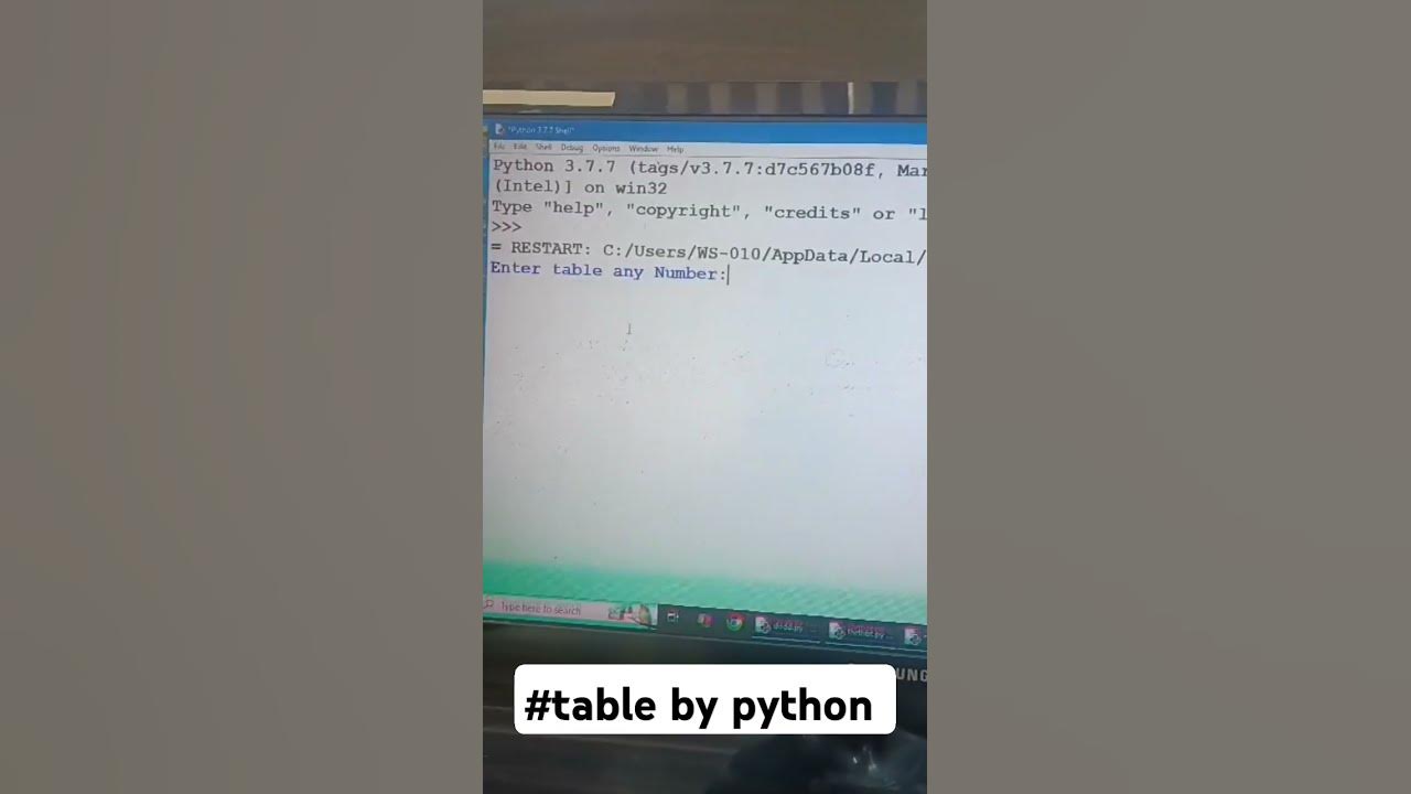 program to print table in python #python #shorts #shortsfeed - YouTube