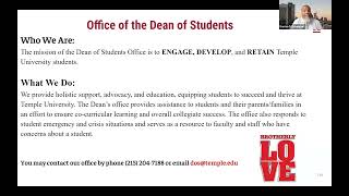 Temple Parent and Family Orientation 2026 - Ask the Experts: Student Success, Advocacy, and Support