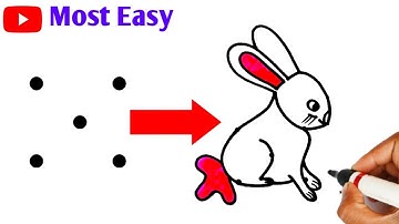 How to draw Rabbit drawing from 5 dots || How to draw bunny from dots || dots drawing || drawing