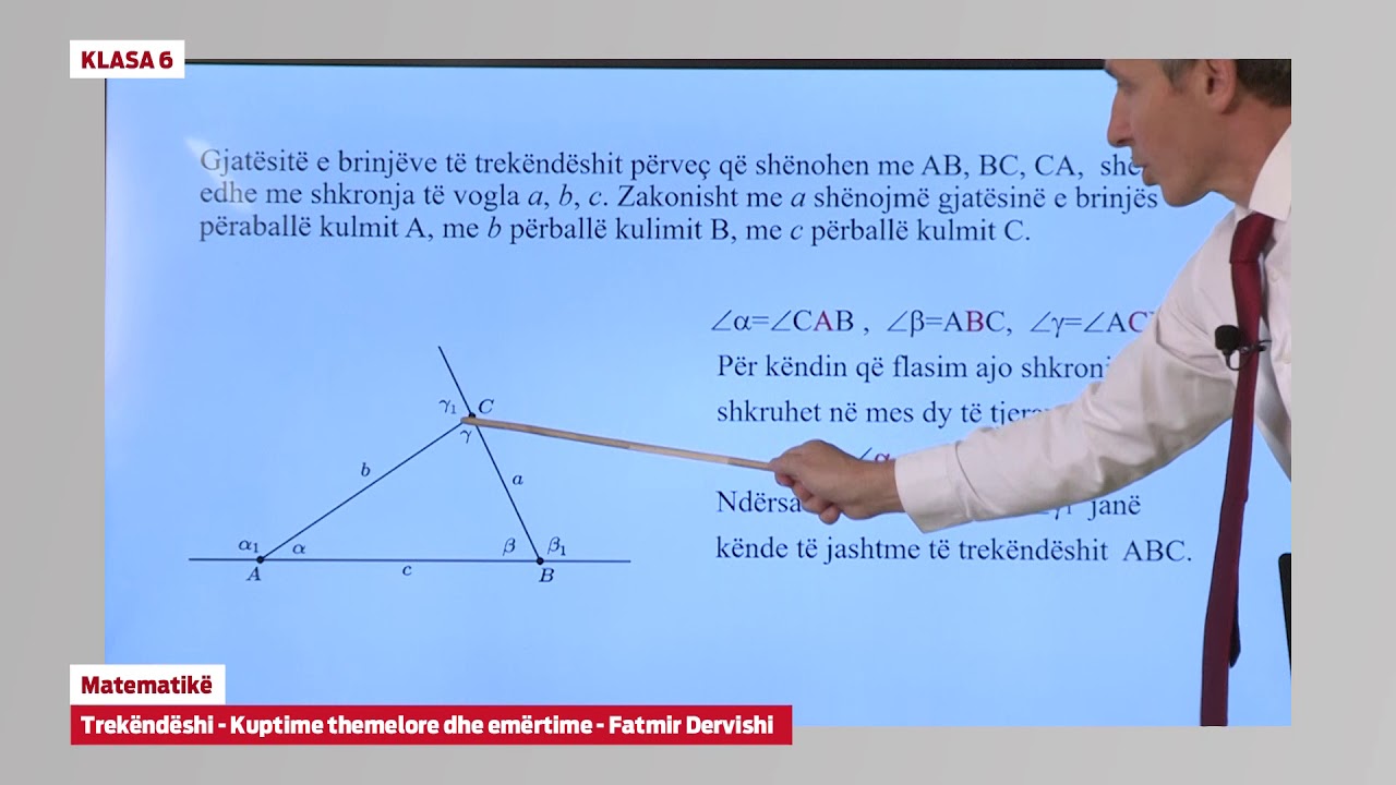 6217 Klasa 6 Matematikë - Trekëndëshi -  Kuptime themelore dhe emërtime