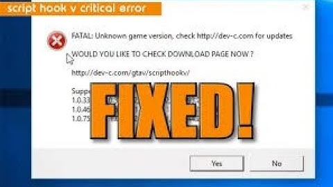 [FIXED] New Error in GTA V Version 1.0.2944.0 -Script hook V Critical Error , 14 June 2023