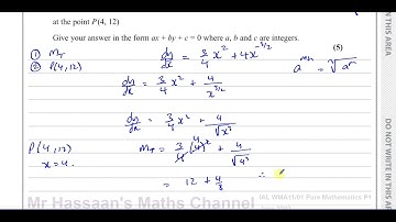 WMA11/01, (Edexcel) IAL P1 June 2023,  Q8, Differentiation, Integration