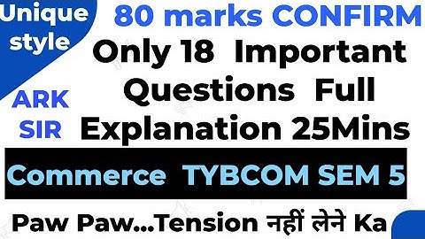 2024🔥25mins Full Book Explanation Commerce Marketing TYBCOM Sem 5  Important QUESTION Exam ARK sir