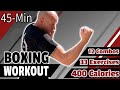 45 min dentranement de cardio boxe pour brler 400 calories  suivezmoi  aucun quipement