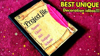 How to Decorate Project files with Cover page and Border|Practical file cover|For College & School