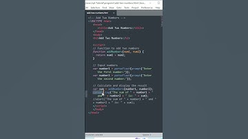 Building a JavaScript Function for Adding Numbers |  #coding #shortsvideo #viral