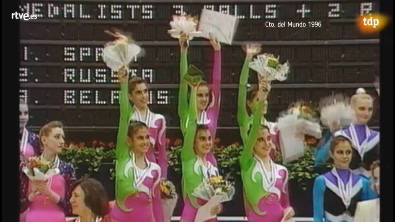 España - 3 pelotas y 2 cintas - Ejercicio y podio del Mundial de Budapest 1996