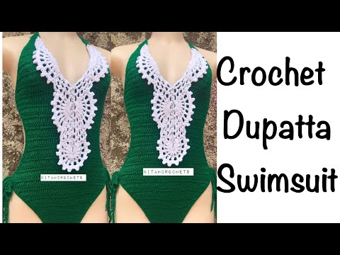 CROCHET DUPATTA SWIMSUIT learn how to crochet the shell stitch onto your swimsuit