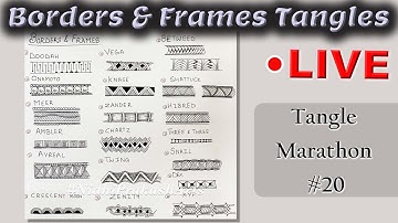 How to draw tangles -  Borders & Frames Tangles  - Draw with CZT - Tangle Marathon - Day #20