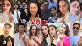 Shraddha Kapoor, Ranbir Kapoor, Varun Dhawan, Sara, Janhvi, Ananya, Kiara Cast Their Vote In Mumbai