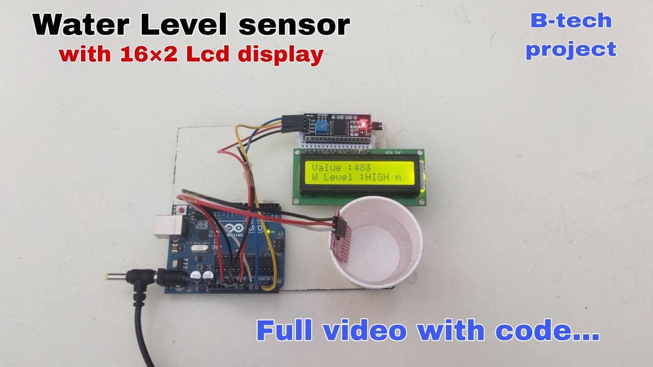 Water level indicator with water value and water level on 16×2 Lcd ...