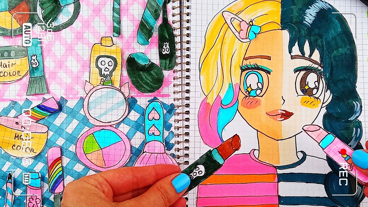 [🍩paper diy🍩] Wednesday and Enid Makeup 💄💋 Paper cosmetics - YouTube