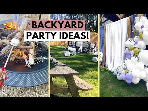 BACKYARD PARTY IDEAS!  Affordable Backyard Decor, Fire Pit, and Fun!  Dollar Tree & Walmart