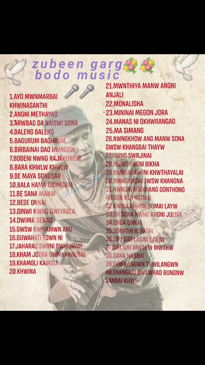 #zubeengarg bodo song list #zubeen