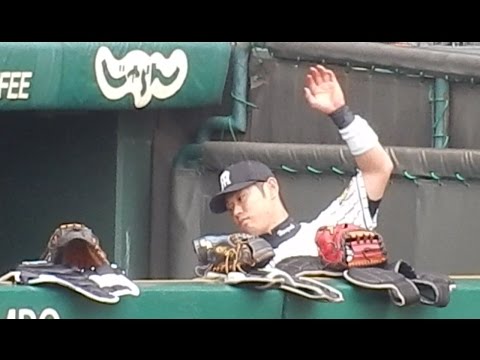阪神タイガース2016/原口のストレッチは本当に念入り(2016.10.1)