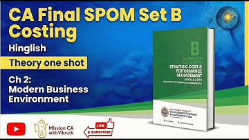 ONE SHOT : Ch - 2 Modern Business Environment (HINGLISH) | CA Final SPOM Set B
