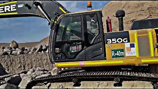 Maquinaria pesada trabajando  Inspección pre operacional de excavadora hidráulica John Deere 350 C