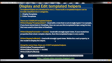Part 44 Display and edit templated helpers in asp net mvc
