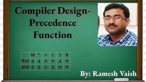 Precedence Function in Compiler Design.