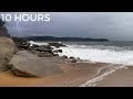 Tempte de foudre  vagues de locan se brisant sur la plage  bruits dorage bruit brun