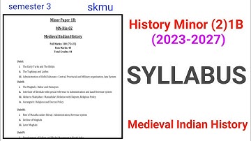 History Minor 1B  semester 3 Skmu Syllabus | #historyminor1bsyllabus