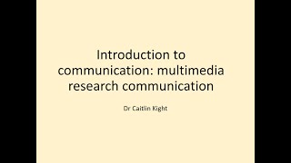 Multimedia research communication