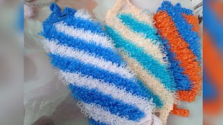 картинка: Двухслойная, двухсторонняя мочалка, рисунок по спирали.
