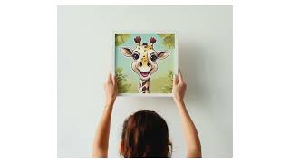 Cute Giraffe Wall Picture Print Model 5