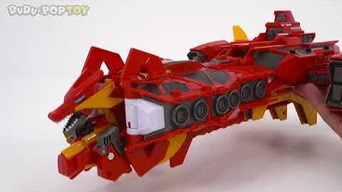 Tobot V Dragon battleship transform Great Admiral, TankGuy combine Defeat dinosaurs DuDuPopTOY