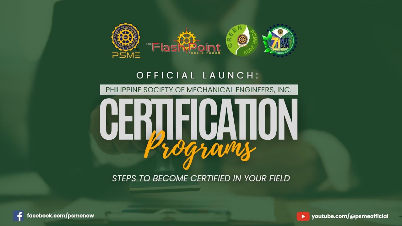 OFFICIAL LAUNCH: PSME Certification Programs - YouTube