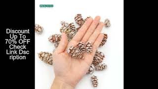 24Pcs Christmas Fake Pine Cones Xmas Tree Hanging Ornament Flowers Wreaths Pendant for Festival Wedd