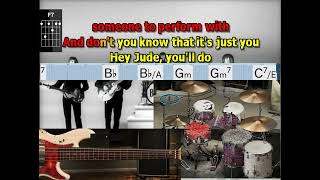 Hey Jude Beatles drum and bass lyrics chords no piano