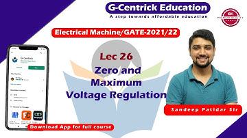 Lec 26 Zero & Maximum Voltage Regulation || Electrical Machine || GATE