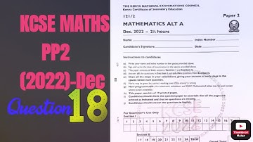 KCSE MATHS PP2-2022 | Qn.18 | Probability