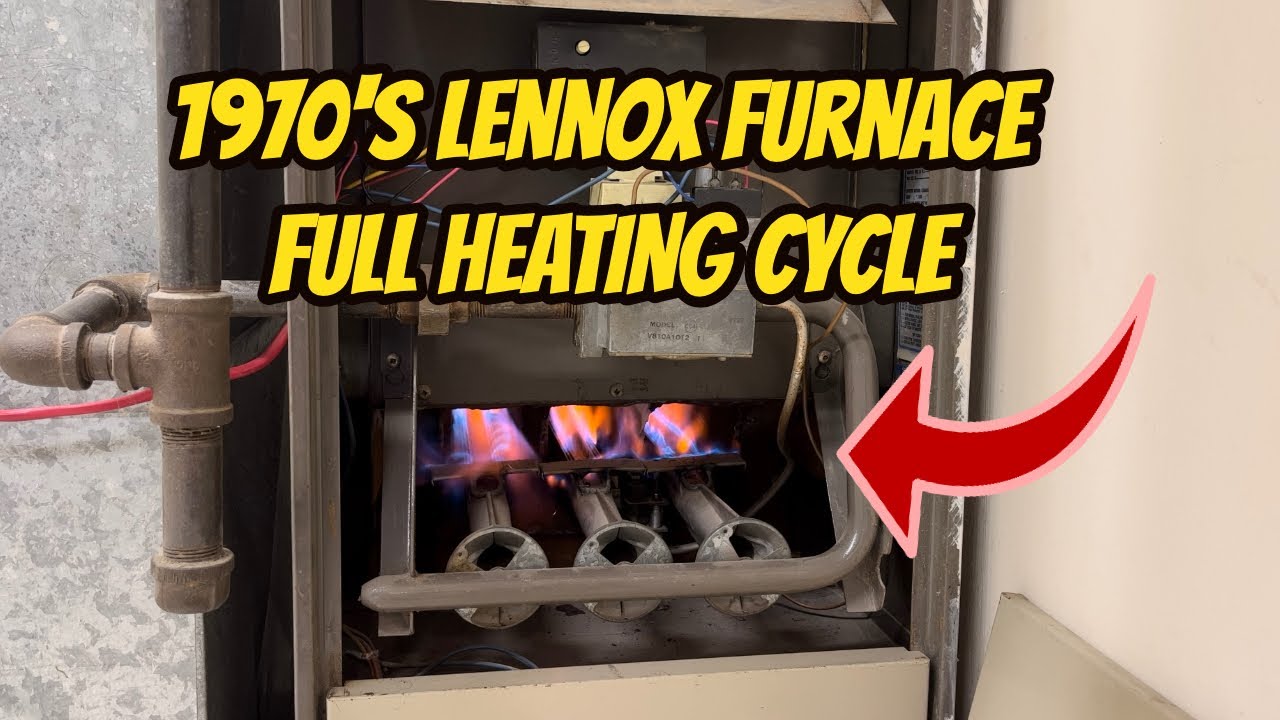 Old Lennox Furnace FULL Heating Cycle - ASMR - YouTube