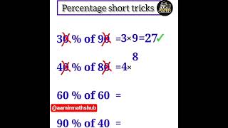 Percentage Tricks in 10 Minutes | Fast Calculation #mathstricks#fastcalculation#percentage#ytshorts