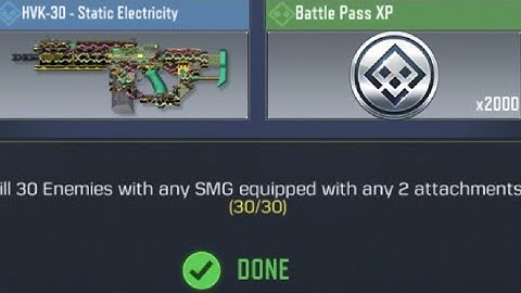 Call Of Duty: Mobile Kill 30 Enemies with any SMG equipped with 2 attachmentsTask Complete