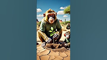 The monkey and his child lived in a tree house and then there was a severe drought 😭 #ai #trending