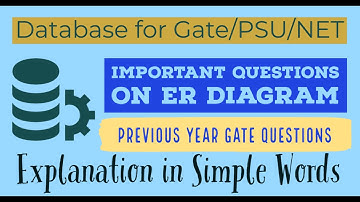 57.3 Previous Year GATE Questions | ER Diagram | Database for GATE/NET/NIELIT/PSU