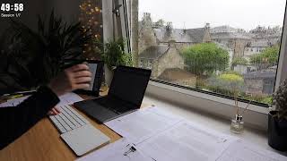 7 HOUR STUDY WITH ME on A RAINY DAY | Background noise, 10 min Break, No music, Study with Merve