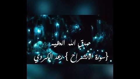 تلاوة خاشعة لرعد الكردي ||سورة الانشراح كاملة مكتوبة 🌸.