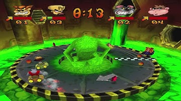 Crash Bash Walkthrough Part 20 HD 200% Warp Room 4 (Toxic Dash)